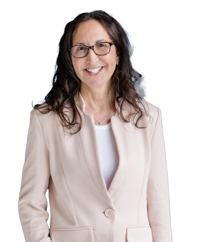 Dr Karen Kaufman in pink blazer smiling