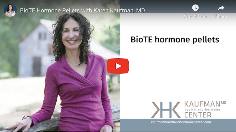 BioTE hormone pellets - photo of Dr. Karen Kaufman in magenta top